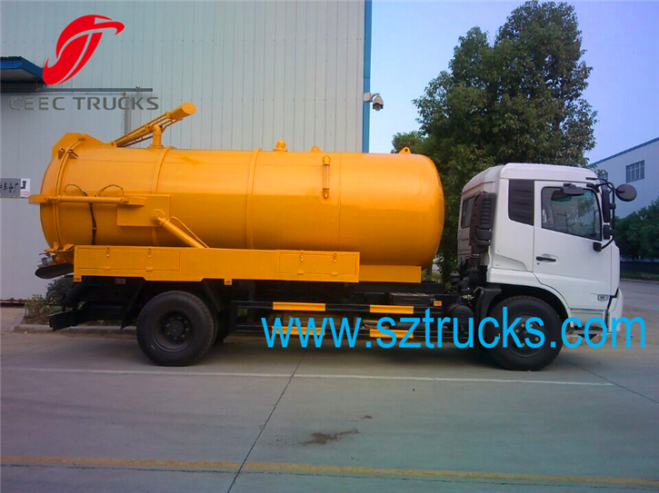 DFAC vacuum sewage suction truck with fecal suction pipe line