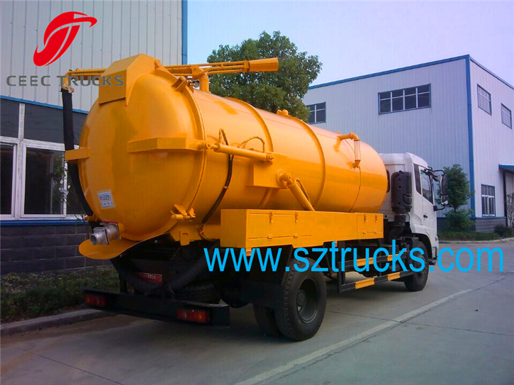 DFAC vacuum sewage suction truck with fecal suction pipe line