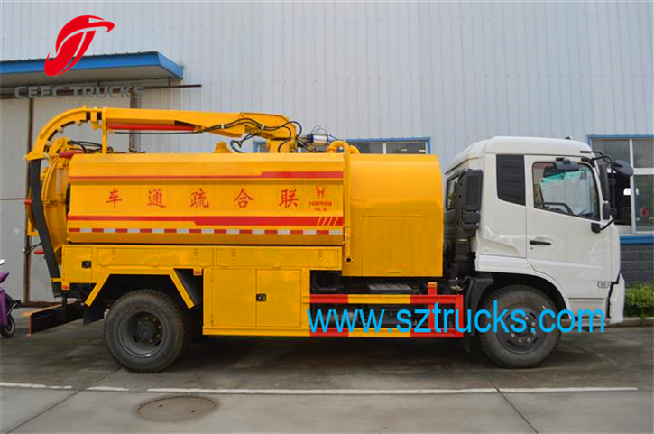 DFAC tianjin best combined jetting suction truck