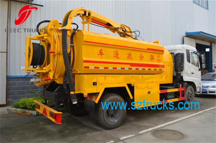 DFAC tianjin best combined jetting suction truck