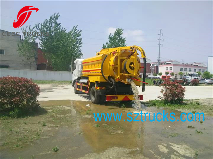 DFAC tianjin best combined jetting suction truck