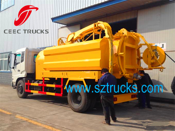 Factory price combined vacuum suction jetting truck for sale