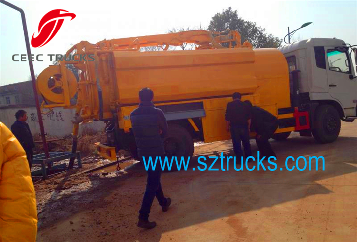 Factory price combined vacuum suction jetting truck for sale