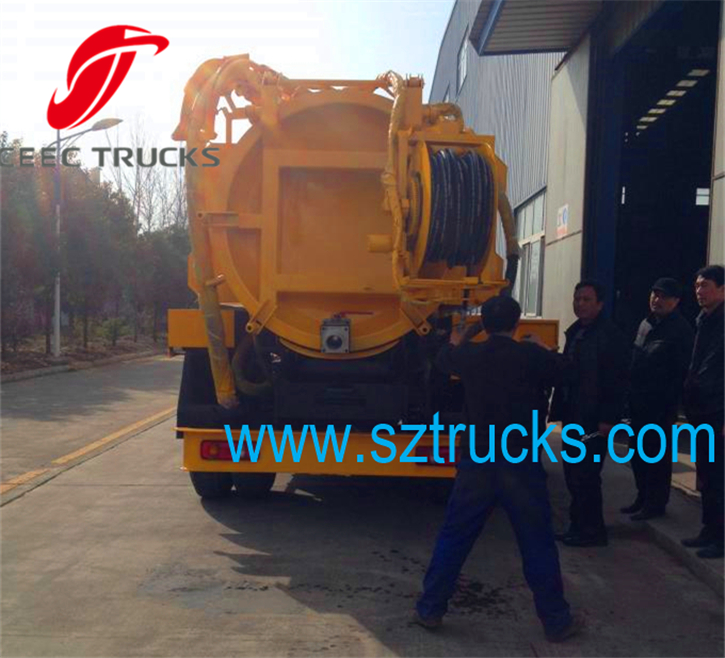 Factory price combined vacuum suction jetting truck for sale