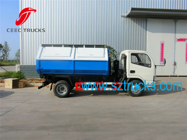 DFAC 4CBM hook lift gabrage trucks movable sanitation equipment