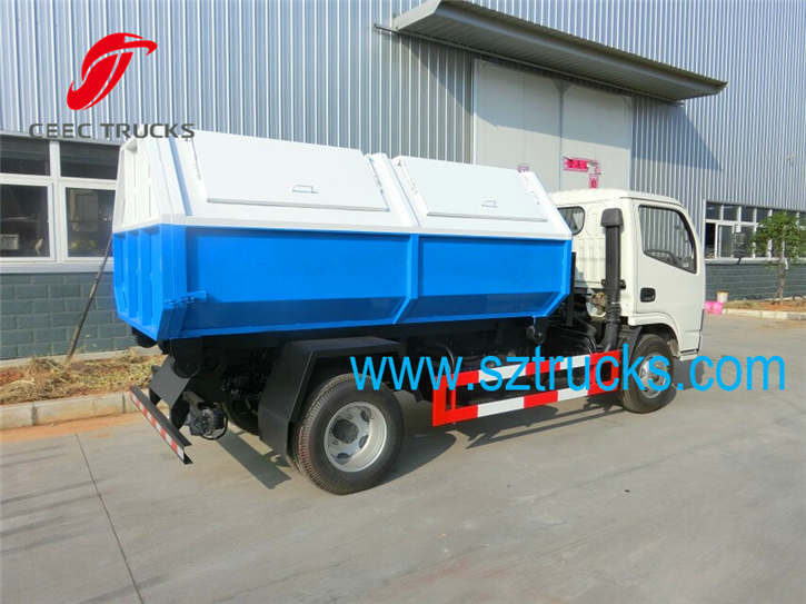 DFAC 4CBM hook lift gabrage trucks movable sanitation equipment
