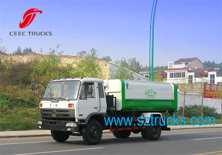 DongFeng heavy-duty 8CBM hook lift garbage trucks for city sanitation