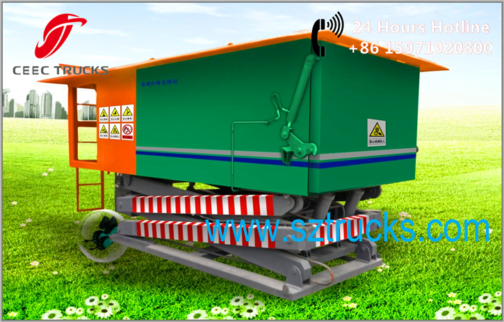 Bottom lift type underground garbage compression stations for sale
