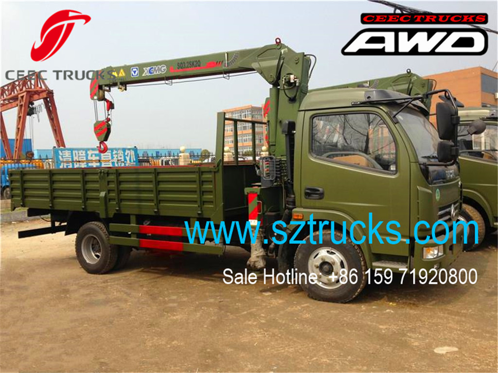DFAC low price hot sale truck mounted crane 4x4 chassis