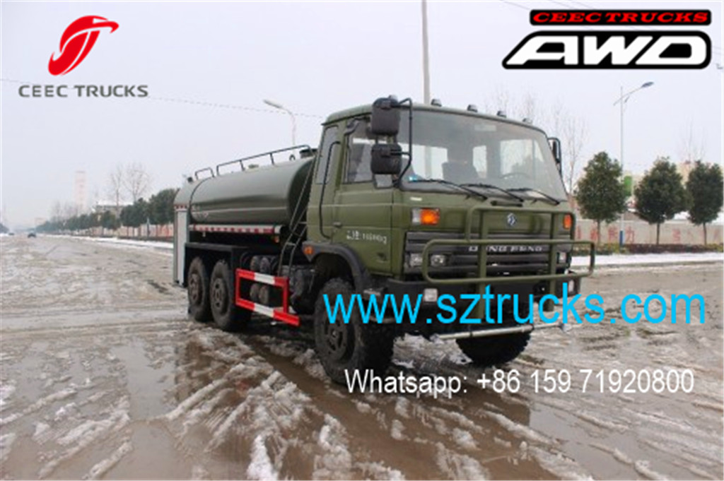 DONGFENG 6x6 water tanker trucks with high pressure jetting system