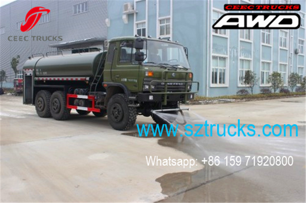 DONGFENG 6x6 water tanker trucks with high pressure jetting system