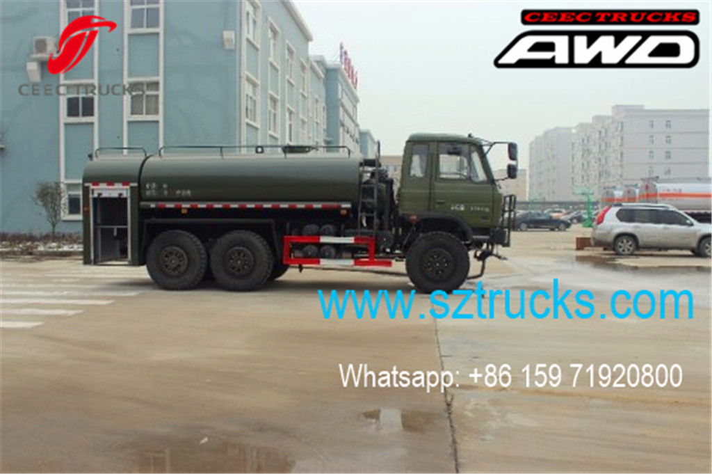 DONGFENG 6x6 water tanker trucks with high pressure jetting system