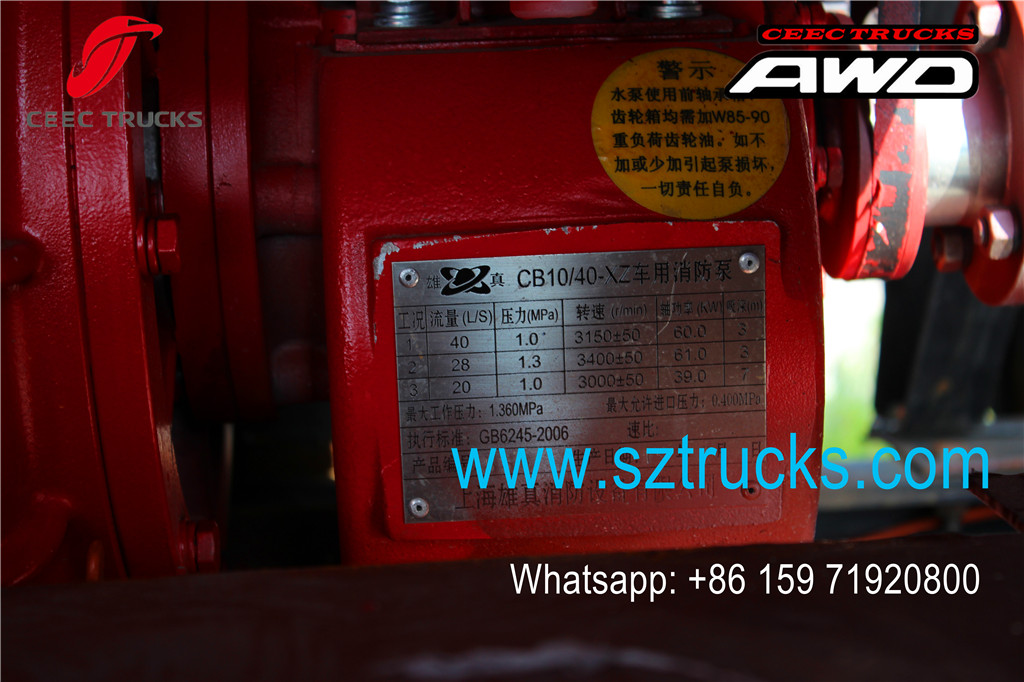 High quality DFAC 6x6 firefighting trucks fire pump