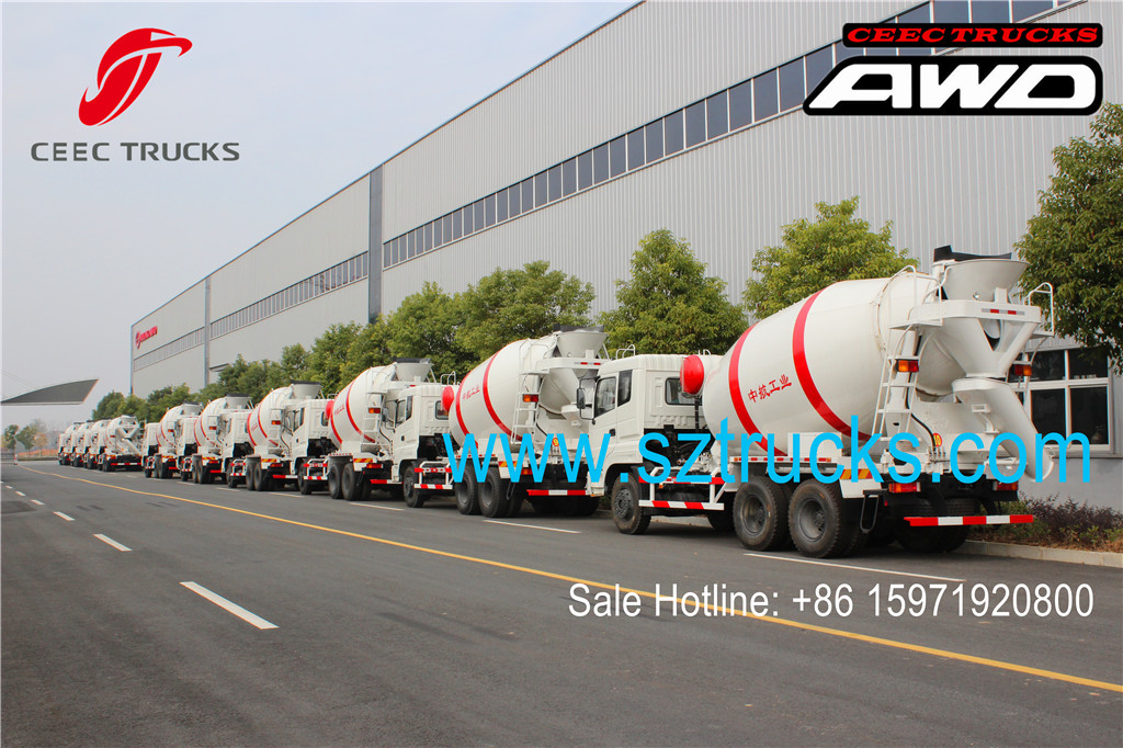 DFAC 6x6 AWD concrete mixer trucks batch production