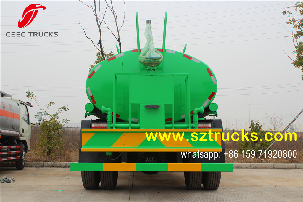 10CBM green painting water tanker truck for Ecuador
