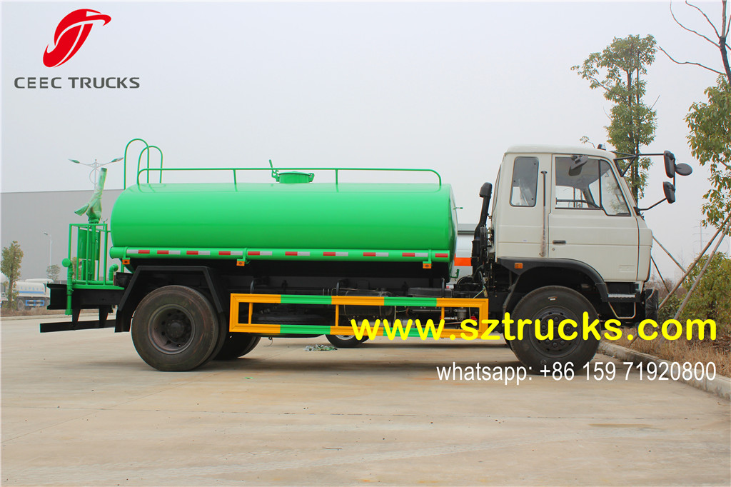 10CBM green painting water tanker truck for Ecuador