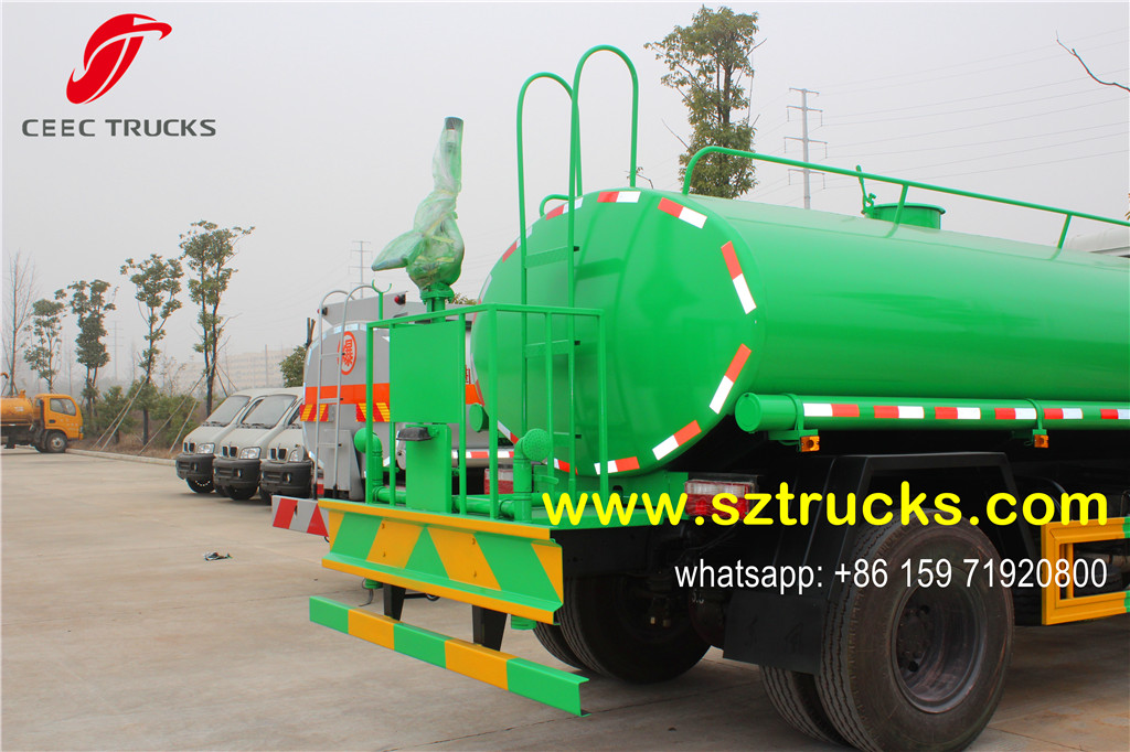 10CBM green painting water tanker truck for Ecuador