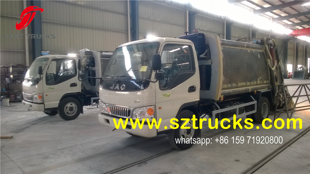 4CBM JAC garbage compactor truck