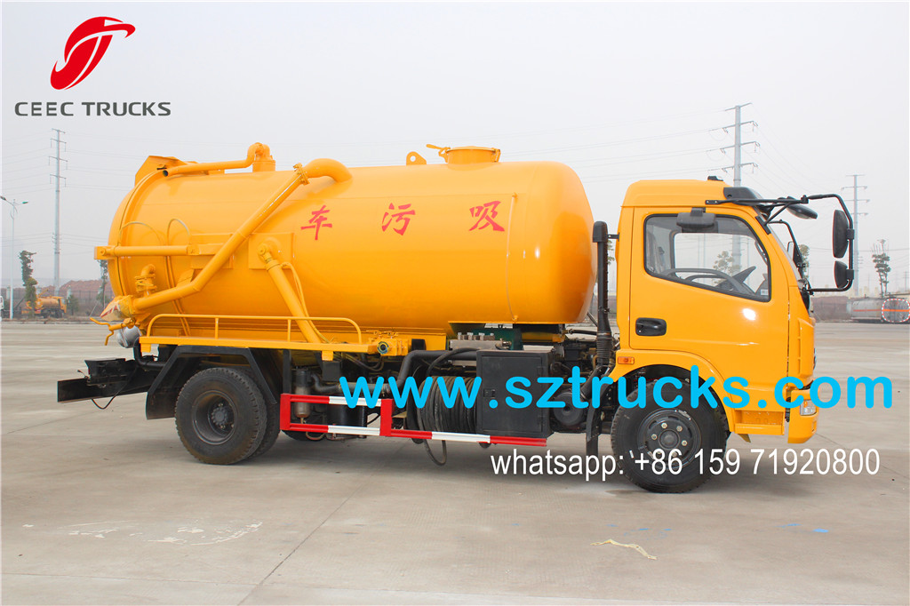 6000liter vacuum sewage suction tanker truck
