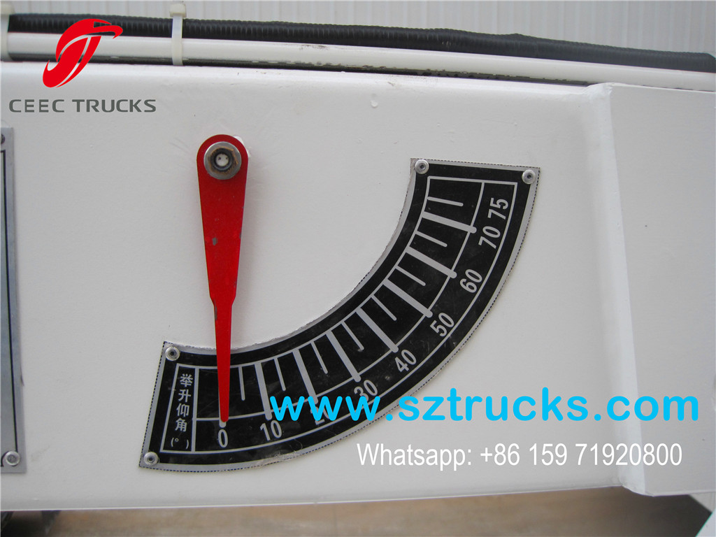 17m high platform working truck tilting angle