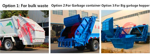 compactor truck rear loading system for customer choice