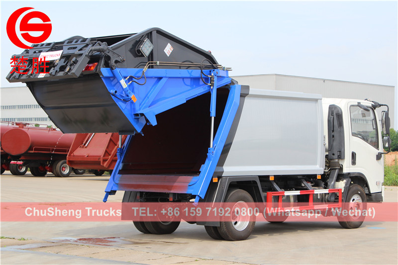 Faw brand 5cbm garbage compactor trucks export to Asia countries