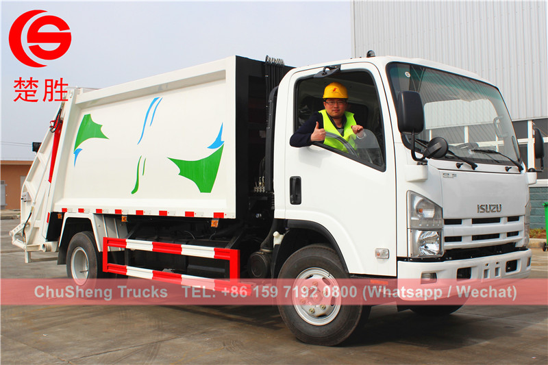 Myanmar customer buy ISUZU garbage compactor truck 8cbm
