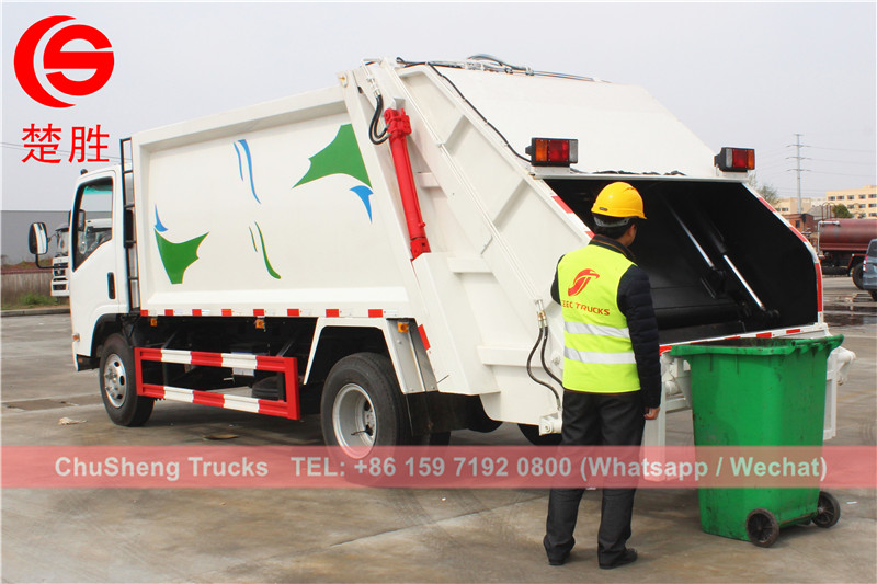 Myanmar customer buy ISUZU garbage compactor truck 8cbm