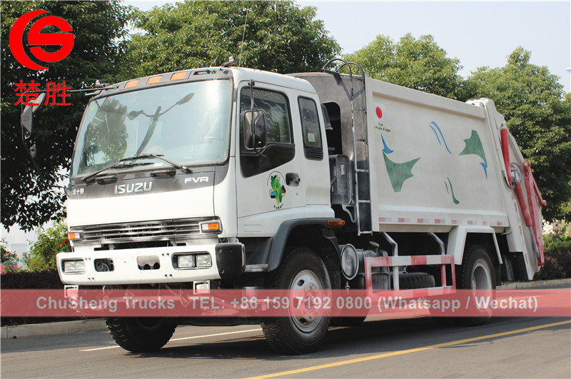 ISUZU 12cbm garbage compressed truck export to Carribean sea