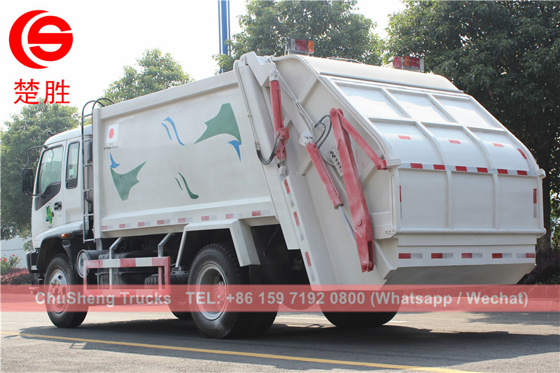 ISUZU 12cbm garbage compressed truck export to Carribean sea